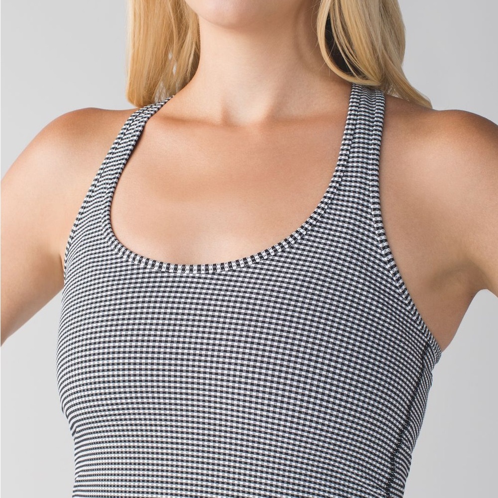 Lululemon Cool Racerback
Gingham Luon White Black size 4 or small - Picture 5 of 7